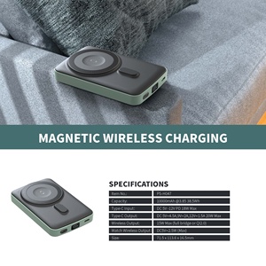 Banco de Energía Inalámbrico Magnético con Pantalla LED de 10000 mAh, Carga Rápida para Teléfono, Auriculares, Reloj, en el Auto, Viajes de Negocios, Alibaba - Product Image 2