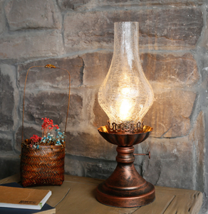 חדש הנמכר ביותר חשמלי שמן מלון תאורה Creative מתכת זכוכית שולחן מנורת עבור מלון מסעדה - Product Image 5