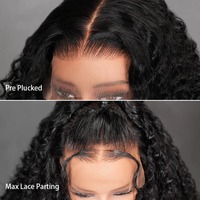 Demi Perruque Cheveux Humains Remy Indiens Bouclés Crépus 4A 4B 4C Sans Colle Tissage Cordon Serrage Longue Perruque Lace Transparente