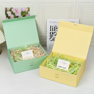 Custom Logo Magnetic Flip Rigid Gift Box Foldable Paperboard Box with Ribbon and Matte Lamination - Product Image 3