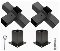 Support triangulaire simple face en acier inoxydable industriel robuste 4x4 pour poutres en bois traitées thermiquement, pour gazebo et pergola DIY