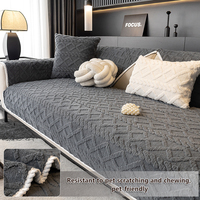 Housse de canapé en jacquard rayée de style nordique moderne, 100% polyester, antidérapante, lavable en machine, adaptée aux animaux domestiques, pour les salons