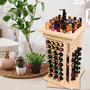 Estante de exhibición giratorio de madera para almacenamiento de aceite esencial, organizador de ranura 125 para botella de aceite <span class=keywords><strong>doTERRA</strong></span> - Product Image 2