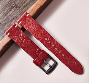 Correa de reloj de cuero tallado 20mm/22mm correa de reloj accesorios interruptor oreja correa de reloj - Product Image 4
