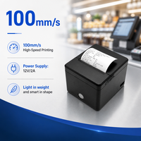Imprimante thermique de reçus et codes-barres POS 80 mm avec Bluetooth sans fil, USB, LAN et découpe automatique pour le commerce de détail