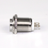 Sakelar Tombol Tekan Logam Tahan Air 12mm M12 IP67 2 Pin 1NO Mini Bulat Sementara Sakelar Daya OEM Pabrik Langsung