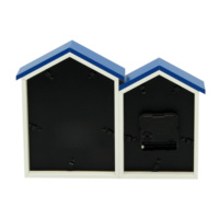 Jam dinding kayu berwarna Modern, dekorasi kantor rumah dengan bingkai foto, jam dinding bingkai foto Modern unik
