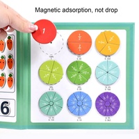 Livre de puzzle mathématique magnétique 3 en 1, mathématiques préscolaires, décomposition numérique, fraction, cercle, jouet d'apprentissage, kit de matériel mathématique