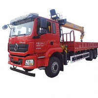 Grue montée sur camion Shacman Delong 6x4, moteur Weichai 270HP, 14 tonnes, série G, flèche à 5 sections, double rotation, grue sur camion, stock disponible