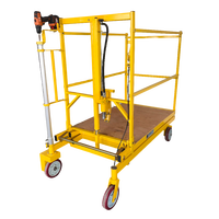 Plateforme élévatrice mobile compacte à larges applications, roues verrouillables, capacité de charge de 150 kg, alimentation par perceuse sans fil, maniabilité stable, IP54