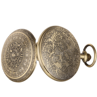 Montre de poche à quartz en métal de style steampunk avec chaîne pour homme, inspirée des horoscopes astrologiques et des constellations du zodiaque de la Grèce antique