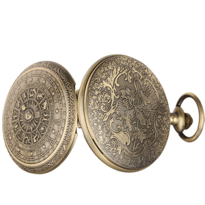 Reloj de Bolsillo de Cuarzo con Cadena para Hombre, Estilo Steampunk, con Constelaciones del Zodiaco Astrológico Griego Antiguo - Product Image 4