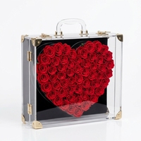Rose éternelle rose Love Forever, romantique, pour la Saint-Valentin, avec inscription personnalisée, fleurs réelles préservées, cadeaux de la Saint-Valentin faits à la main