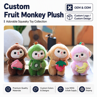 Peluche singe fruitier personnalisée, cadeau promotionnel, direct usine, développement de projets de porte-clés sur mesure, commande en gros, réponse rapide