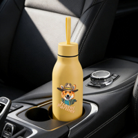 Logo personnalisé Bouteille d'eau en acier inoxydable doux au toucher 500ML 600ML Bouteille d'eau isolée avec poignée