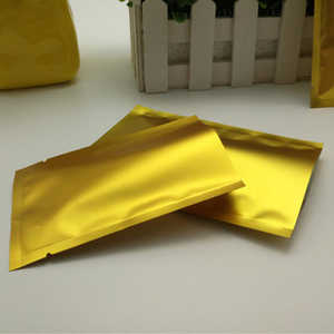 Sac de papier <span class=keywords><strong>aluminium</strong></span> doré <span class=keywords><strong>debout</strong></span> personnalisé en gros sac plat de haute qualité pour l'emballage des aliments - Product Image 2