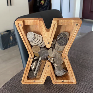 Custom Wooden Elephant Money Box Letter Wood Storage Box Luxury Wooden Money Box