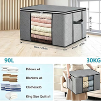 Ensemble de 6 sacs de rangement portables et durables de type H, capacité 90L, pour vêtements et couettes, en tissu non tissé, 60x40x35CM