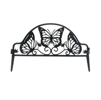 Nuevo diseño moderno Borde de valla de jardín de mariposa de plástico negro Borde de césped flexible