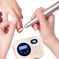 Prix Usine 811 Ponceuse à Ongles Rechargeable 35000 tr/min, Outil Professionnel Puissant avec Balais en Carbone pour Salon de Manucure et Gel