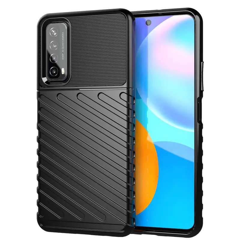 Mobile Cell Phone Striped Tpu Soft Back Cover For Huawei P Smart 2021 Case