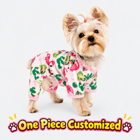 Pyjama pour chien personnalisé motif flamant tropical, combinaison douce et extensible pour animaux de compagnie, vêtements à quatre pattes pour chiots, fabricant