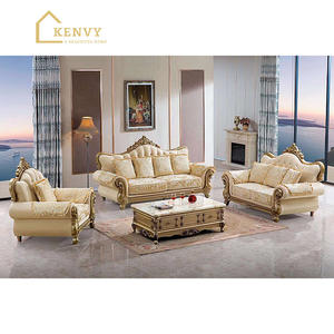 Sofá de Lujo Francés 2023, Sofá Seccional Moderno Clásico Real de 7 Plazas, Muebles de Madera Sólida para Sala de Estar - Product Image 4