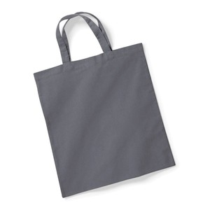Sac fourre-tout en coton personnalisable gris graphite, taille unique, décontracté, pour usage promotionnel, forme carrée, technique de couture - Product Image 1