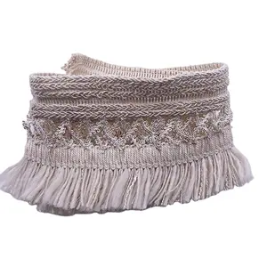 Fashion trimmings White cut out tassels woven skirt Sofa cushion trim accessories tassels balls trim