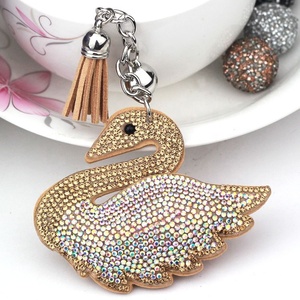 Latest Personalized Rhinestone Key Rings Holder <b>Animal</b> <b>Crystal</b> Swan Key Chain Bag Pendant Gift Wholesale - Product Image 3