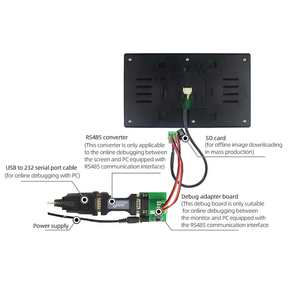 Carcasa de 7 pulgadas 600x1024 HMI Interfaz hombre-máquina Pantalla inteligente Configuración LUA Pantalla UART TFT con pantalla táctil capacitiva - Product Image 4