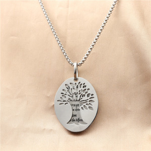 Yunnique – collier avec pendentif arbre de vie en acier inoxydable pour hommes, cadeau, motif végétal géométrique, 12088 - Product Image 1