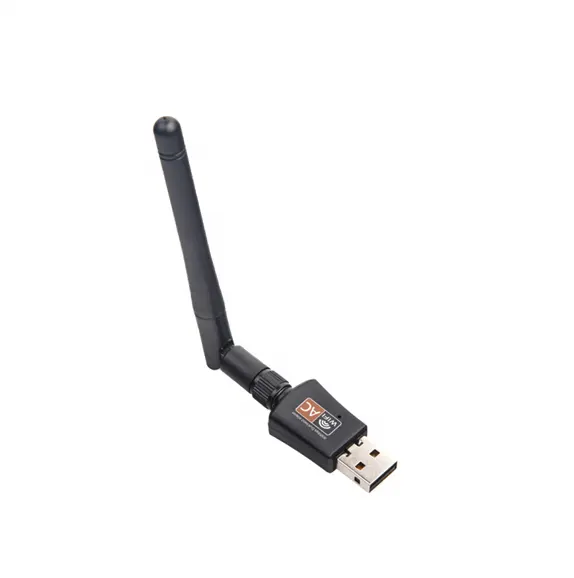 Wireless USB WIFI Adaptor, 600Mbps Dual Band (2.4G/150Mbps + 5.8G/433 Mbps), wireless USB Dongle Antena Adaptor Jaringan untuk Meja