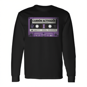 Camiseta de manga larga con diseño de cinta de casete morada, estilo retro vintage de los años 90, hip hop - Product Image 2
