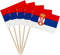 Prix plus bas et livraison rapide : Nouveaux pics à dents et mini-drapeaux de la Serbie pour la décoration de cupcakes