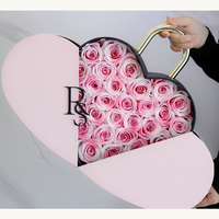 Vente en gros de boîtes en forme de cœur faites à la main pour ranger des roses conservées, ouvrables, en forme de sac à main, pour anniversaire, Saint-Valentin, Noël