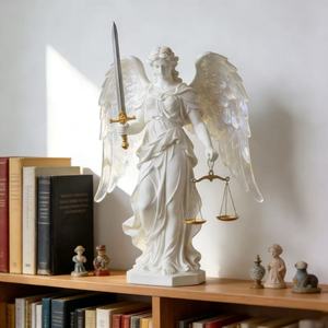 Escultura de Resina del Arcángel Miguel - Regalo de Decoración para el Hogar de Alta Gama, Escultura Personalizada Bozhiyi - Product Image 4