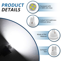 4 SMD T10 W5W LED Miniaturlampe für Flipperautomaten und Auto-Armaturenbrettbeleuchtung