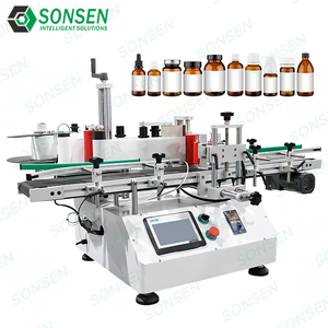 Máquina etiquetadora automática SONSEN para botellas redondas con servo para aplicar etiquetas adhesivas - Product Image 1