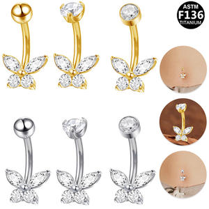 Gaby-Anillo <span class=keywords><strong>de</strong></span> titanio para <span class=keywords><strong>el</strong></span> ombligo, piercing para <span class=keywords><strong>el</strong></span> vientre, 14G, G23, F136 - Product Image 1