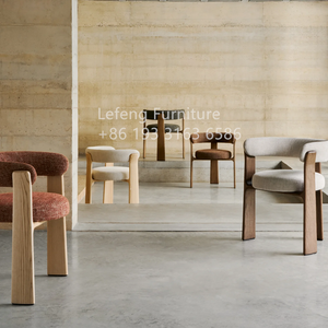 Sedia Moderna di Alta Qualità <span class=keywords><strong>in</strong></span> <span class=keywords><strong>Legno</strong></span> con Seduta Morbida <span class=keywords><strong>in</strong></span> Bouclé, per Saloni, Matrimoni e Ristoranti - Product Image 6