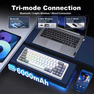 Yunzii Al68 Không Dây Bàn Phím Cơ Khí 68 Phím Gasket Hot Swappable RGB Backlit Nhôm Trường Hợp Bluetooth 2.4G Bàn Phím Chơi Game - Product Image 6