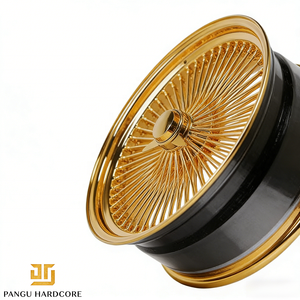 Jantes à rayons Pangu Gold Wire, finition chromée, 13, 14, 15, 17, 20 pouces, pour voitures classiques, lowriders, jantes personnalisées, pièces détachées. - Product Image 4