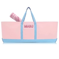 Sac fourre-tout en polyester OEM ODM pour Mahjong américain, broderie personnalisée du logo MAHJ, couleur contrastée, rangement pour tuiles de Mahjong, étanche