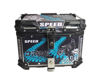 Boîte à bagages arrière pour moto 45L en alliage d'aluminium, étanche, universelle, compatible avec tous les modèles, avec serrure de sécurité