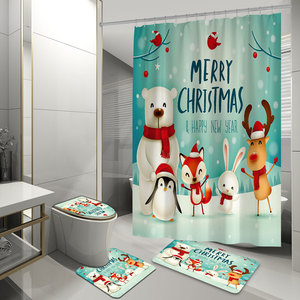 Tùy Chỉnh Thời Trang Thảm Phòng Tắm Không Thấm Nước Luxury Shower Curtain Với Shower Curtain Và Carpet Set - Product Image 6