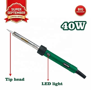 <span class=keywords><strong>Soldador</strong></span> Eléctrico <span class=keywords><strong>de</strong></span> <span class=keywords><strong>40W</strong></span> con Precalentamiento Rápido <span class=keywords><strong>de</strong></span> 3-5 Minutos, Punta Recta Reemplazable para Reparación Electrónica, Soldadura y Trabajos <span class=keywords><strong>de</strong></span> Bricolaje - Product Image 1