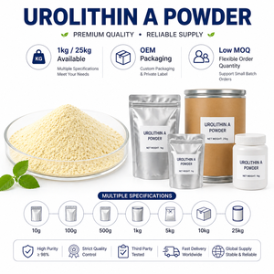 Urolithin A en Polvo 98% Materia Prima a Granel CAS 1143-70-0 en Stock Ingrediente Suplemento Antienvejecimiento Suministro <span class=keywords><strong>de</strong></span> Fábrica OEM ODM - Product Image 3