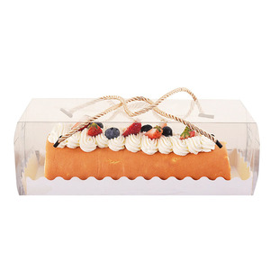 Eco-friendly Disposable Food Grade Baking Packaging Clear Cake for Full <strong>Roll</strong> <strong>Box</strong> with Handle for Sandwich Pizza &amp; Bread - Product Image 1