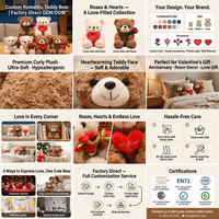 Créez vos propres ours en peluche super doux personnalisés, animaux en peluche, rembourrage en coton PP, fleurs, ours en peluche personnalisé, jouet en peluche